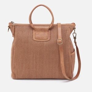 HOBO Sheila Raffia Tote with leather trim